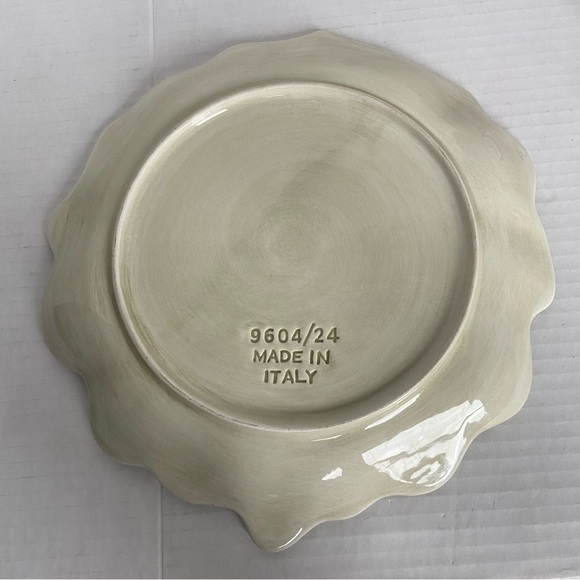 Green Cabbage Leaf Plate Made In Italy 9604/24 Ceramic Plant Shape Plate - Picture 13 of 16